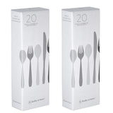 Radley & Stowe 20-Piece Flatware Solid Stainless Steel Silverware Set (Designer Grade with Matte Finish Handle) (8-Set (40-piece))