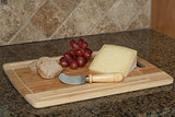 CC Boards 3-Piece Bamboo Cutting Board Set: Wooden butcher block boards with juice groove and handle; Slice veggies, bread or meat; great for serving cheese and crackers