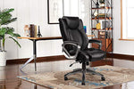 VANBOW Leather Memory Foam Office Chair - Adjustable Lumbar Support Knob and Tilt Angle High Back Executive Computer Desk Chair, Thick Padding for Comfort Ergonomic Design for Lumbar Support, Black