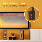 TaoTronics Bluetooth 4.1 Transmitter and Receiver, 2-in-1 Wireless 3.5mm Adapter (aptX Low Latency, 2 Devices Simultaneously, For TV/Home Sound System)