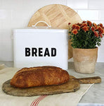 Metal Bread Box - Countertop Space-Saving, Extra Large, High Capacity Bread Storage Bin for your Kitchen - Holds 2+ Loaves - White with Bold BREAD Lettering