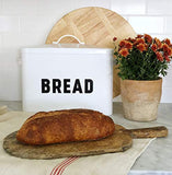 Metal Bread Box - Countertop Space-Saving, Extra Large, High Capacity Bread Storage Bin for your Kitchen - Holds 2+ Loaves - White with Bold BREAD Lettering