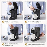 Aicok Single Serve Coffee Maker, Single Cup Travel Coffee Brewer with One-Touch Button for Most Single Cup Pods including K-CUP pods, Quick Brew Technology, 800W, Black