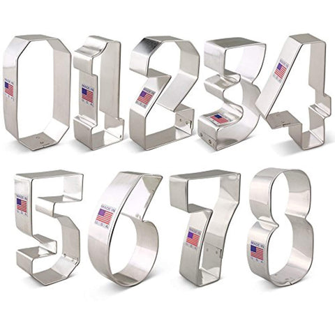 Numbers Cookie Cutter Set - 9 piece - Ann Clark - Tin Plated Steel