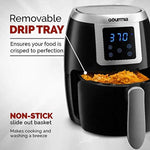 Gourmia GAF228 2.2 Qt Digital Air Fryer | Oil-Free Healthy Cooking | Digital Controls | Removable, Dishwasher-Safe Pan and Tray | Free Recipe Book Included