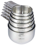 6 Piece Stainless Steel Measuring Cup Set by Cougar Chef - Stackable Measuring Set for Accurate Measuring of Dry and Liquid Ingredients for Cooking and Baking