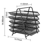 5-Tier Mesh Desk Letter Tray Organizer, Samstar File Holder Tray for Home Office, Slide Back and Forth, Black