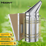 Hoont Commercial Grade Bee Smoker for Beekeeping – Heavy Duty Stainless Steel with Metal Heat Shield and Metal Hook – Superior Airflow Bellow and Excellent Smoke Output