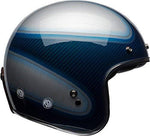 Bell Custom 500 Carbon Open-Face Motorcycle Helmet (Ace Cafe Tonup Black/White, X-Large)