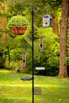 Deluxe Premium Bird Feeding Station, 22" Wide x 91" Tall with 5 Prong Base, Top Hook, Two Small Arms and Water Dish by AshmanOnline