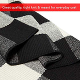 Buffalo Checkered Rug - Plaid Welcome Doormat - Outdoor/Indoor/Door/Floor/Kitchen/Rugs/Front Porch/Bathroom/Laundry Room/Bedroom - White/Black Outside Mat - House Flannel Doormats - 24inch x 36inch