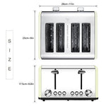 2 Slice Toaster, CUSIBOX Extra Wide Slots Stainless Steel Toaster with 7 Bread Browning Settings, REHEAT/DEFROST/CANCEL Function, 750W