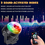 Sound Activated Party Lights with Remote Control Dj Lighting, RBG Disco Ball, Strobe Lamp 7 Modes Stage Par Light