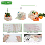 Reusable Cotton Bags, Produce Bags Vegetable Bags Fruit Bags Reusable Produce Grocery bags Reusable Mesh Bags Organic Produce Bags Eco Bag Set Of 6（2 Small, 2 Medium, 2 Large）