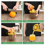 Manual Citrus Orange Squeezer, Lemon Orange Juicer Manual Hand Squeezer with 2 Lid Rotation Press Reamers, 20 oz, Transparent Brown, 1 Cleaning Brush by Sarissa