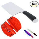 SiliSlick Bundle of 6. 2 Stage Portable Knife Sharpener. Tungsten and Ceramic blades for Complete and accurate sharpening