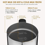 Aicok Milk Frother, Milk Steamer with New Foam Density Feature, Electric Milk Frother and Warmer for Latte, Cappuccino, Hot Chocolate (FDA Approved)