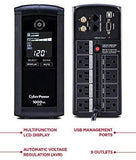 CyberPower  CP1500AVRLCD Intelligent LCD UPS System, 1500VA/900W, 12 Outlets, AVR, Mini-Tower