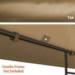 Replacement 10'X10'Gazebo Canopy top Patio Pavilion Cover Sunshade plyester Double Tiers-Taupe