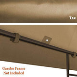 Replacement 10'X10'Gazebo Canopy top Patio Pavilion Cover Sunshade plyester Double Tiers-Taupe