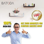 BATODA - 6" Solid Steel Floating Shelf Bracket (4 pcs) - Blind Shelf Supports - Hidden Brackets for Floating Wood Shelves - Invisible Support for Any Type of Shelf – Screws and Wall Plugs Included