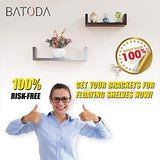 BATODA - 6" Solid Steel Floating Shelf Bracket (4 pcs) - Blind Shelf Supports - Hidden Brackets for Floating Wood Shelves - Invisible Support for Any Type of Shelf – Screws and Wall Plugs Included