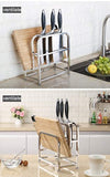 Knife Drying Rack Stainless Steel Knife Block w\ Cutting Board Hoder