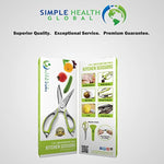 Kitchen Scissors Shears By Simple Health, Safe Heavy Duty Multifunction Take Apart Poultry Shears for Quick and Easy Cooking, Stainless Steel, Life Green - by Simple Health Global