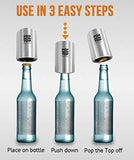 PoptheTop Automatic Beer Bottle Opener : (Stainless) - Great gift - Bottle cap collector best find! Push down & bottle caps pops off. No bending or damage to caps.