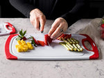 Konpex Cutting Boards for Kitchen | Plastic Chopping Board Set of 3 Great sizes Dishwasher Safe | BPA Free (Gray)