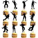 24 Pieces Dance Floss Cupcake toppers for Happy Birthday Cake decoration Party Supplies