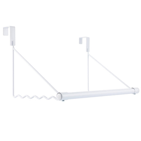 Magicfly Over The Door Closet Rod, Heavy-Duty Over The Door Hanger Rack with Hanging Bar for Coat, Towels Holder, Freshly Ironed Clothes, White