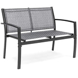 Best Choice Products 4-Piece Patio Metal Conversation Furniture Set w/Loveseat, 2 Chairs, and Glass Coffee Table- Gray