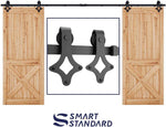 5FT Heavy Duty Sturdy Sliding Barn Door Hardware Kit -Super Smoothly and Quietly - Simple and Easy to Install - Includes Step-by-Step Installation Instruction -Fit 30" Wide Door(Rhombic Shape Hanger)