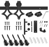 5FT Heavy Duty Sturdy Sliding Barn Door Hardware Kit -Super Smoothly and Quietly - Simple and Easy to Install - Includes Step-by-Step Installation Instruction -Fit 30" Wide Door(Rhombic Shape Hanger)