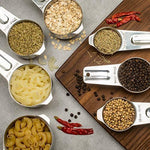 13-piece Measuring Cups and Spoons Set, 18/8 Stainless Steel Heavy Duty Good Grips with Ring Connector