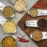13-piece Measuring Cups and Spoons Set, 18/8 Stainless Steel Heavy Duty Good Grips with Ring Connector