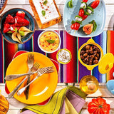 Resinta 2 Pack 14 by 84 Inch Mexican Serape Table Runner Mexican Colorful Cotton Fringe Table Runners Blanket for Mexican Party Outdoor Wedding Kitchen Decorations
