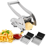 French Fry Cutter, IKOCO Stainless Steel Potato Chipper Cutter with 1/2-Inch Blade, A Strong Suction Rubber Pad, for Potatoes, Carrots, Cucumbers and More