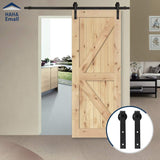 Hahaemall Antique Rustic 6FT/72'' J-Shape Sliding Barn Door Hardware Double Wooden Door Cloest Steel Track Closet Heavy Hanging Kit