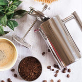 MIRA Stainless Steel French Press Coffee Maker | Double Walled Insulated Coffee & Tea Brewer Pot & Maker | Keeps Brewed Coffee or Tea Hot | 34 Oz (1000 ml) with 3 Extra Filters