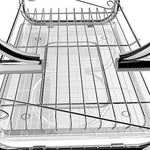 Bathwa 2 Tier Dish Drying Rack Dish Strainer Stainless Steel Wire Dish Holder Rack Large Dish Drainer with Dish Drainboard for Kitchen Sink Counter