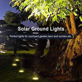 Solar Ground Lights, 8 LED Solar Disk Lights Outdoor Waterproof for Garden Yard Patio Pathway Lawn Driveway Walkway- Warm White (8 Pack)