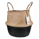 Natural Seagrass Belly Basket with Handles Seagrass Planter for Fig Indoor Plants