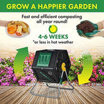 Miracle-Gro Single Chamber Outdoor Garden Compost Bin – Large Volume, Compact Design 27.7gal (105L) Capacity – Heavy Duty, Easy to Assemble Tumbling Composter + Free Scotts Gardening Gloves