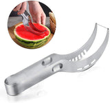 Watermelon Slicer Cutter Corer Server Multipurpose All in One Stainless Steel Knife Melon & Fruit Carving Slice Comfortable Rubber Handle Corer Tongs & Dicer Best Kitchen Gifts Tool Chuzy Chef