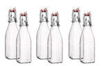 Seacoast Clear Glass Bottle with Swing Top Stopper, 33.75 Oz Round Pack of 4