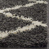 Safavieh Dallas Shag Collection SGD257A Dark Grey and Ivory Area Rug (8'6" x 12')