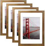 AIFUSI Solid Wood Picture Frame, 8X11.5 Photo Frame with Mat 4A Letter Size Decorative Poster Document Frame Desktop Tabletop Display/Wall Mount - 1 Pack