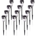 GIGALUMI Solar Lights Outdoor Garden Led Light Landscape/Pathway Lights Stainless Steel-12 Pack